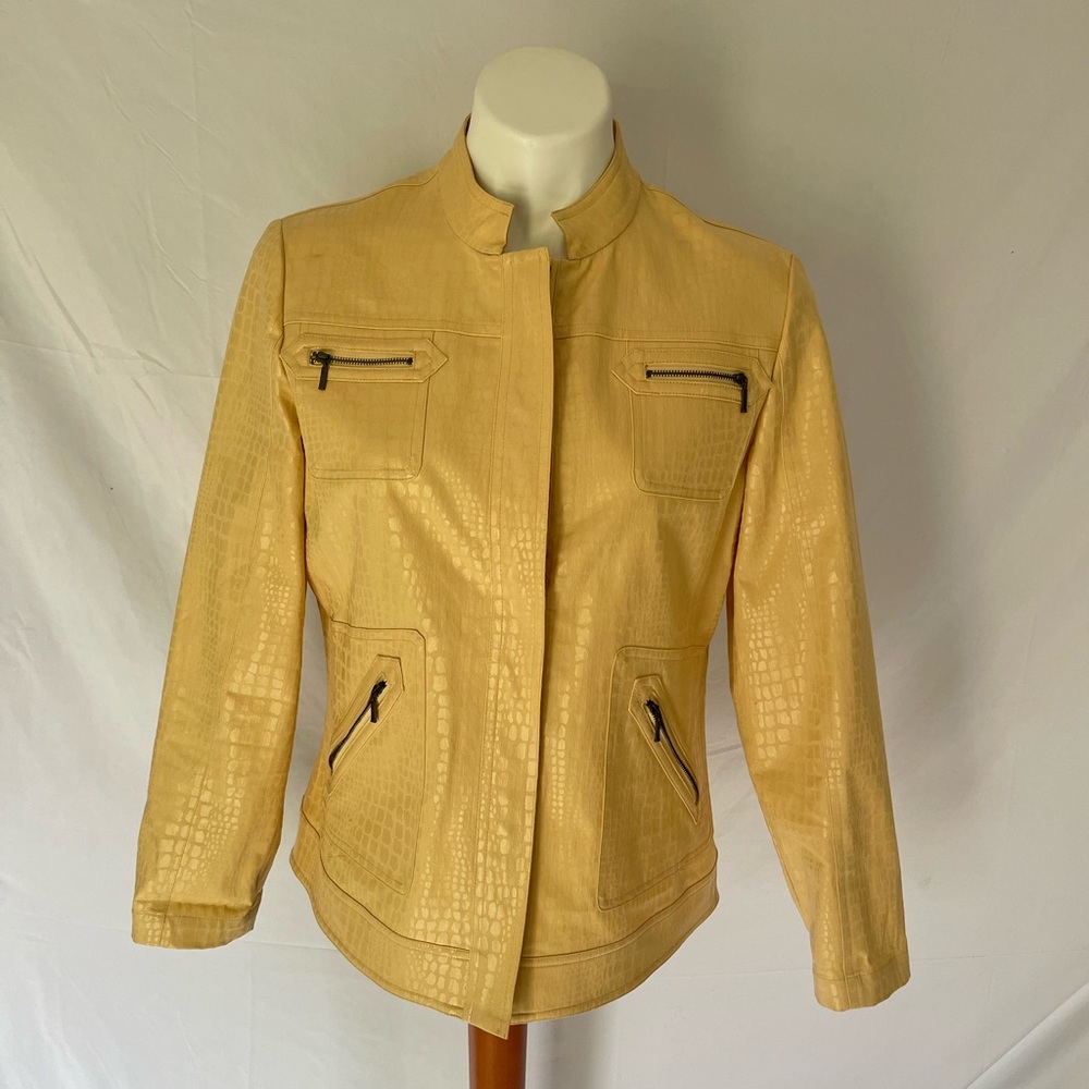 Chico's Womens Faux Leather Jacket